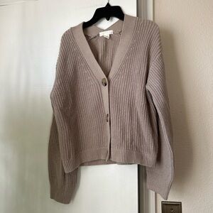H&M Taupe Button-Up Cardigan